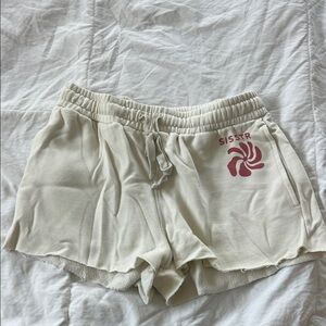 SISSTR Women's Cream Athletic Shorts